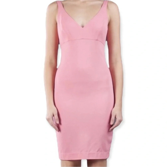 L’Agence Bodycon Knee Length Midi Dress Pink Size 6 BarbieCore Coquette Feminine - Picture 1 of 11